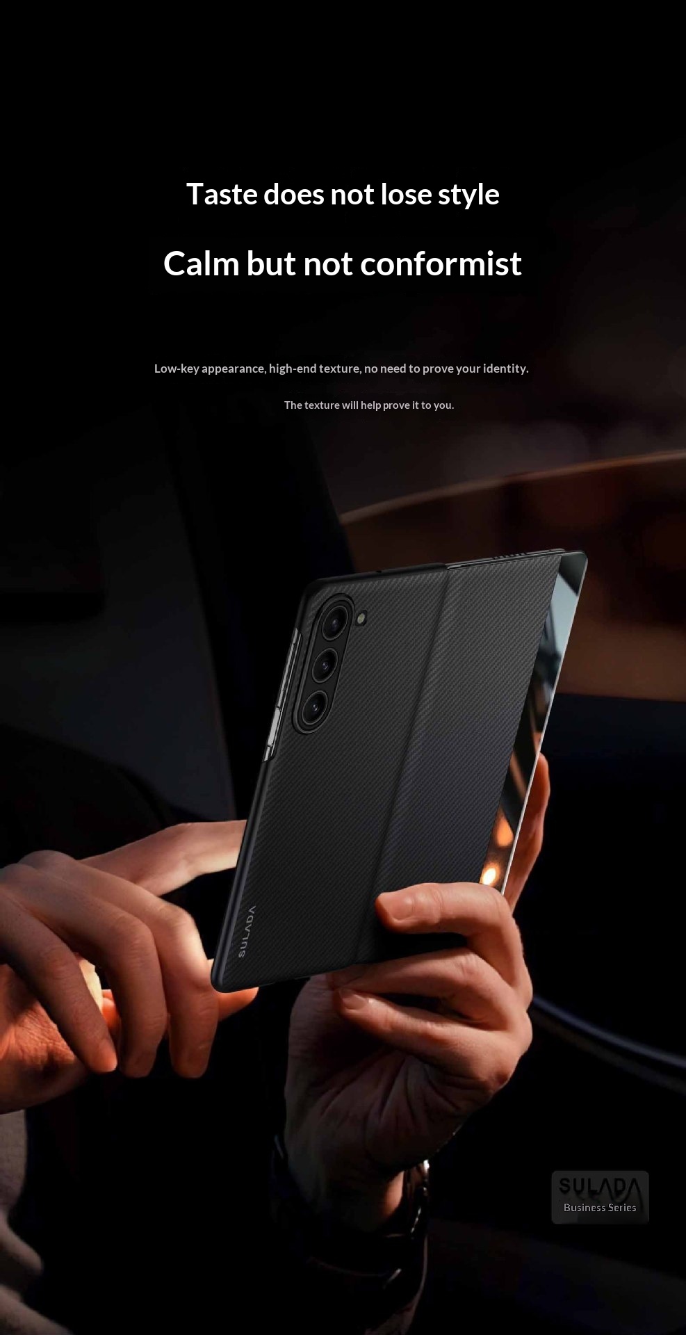 Carbon-fiber Leather Flip Case With Magnetic Card Slots For Phones - Image 17
