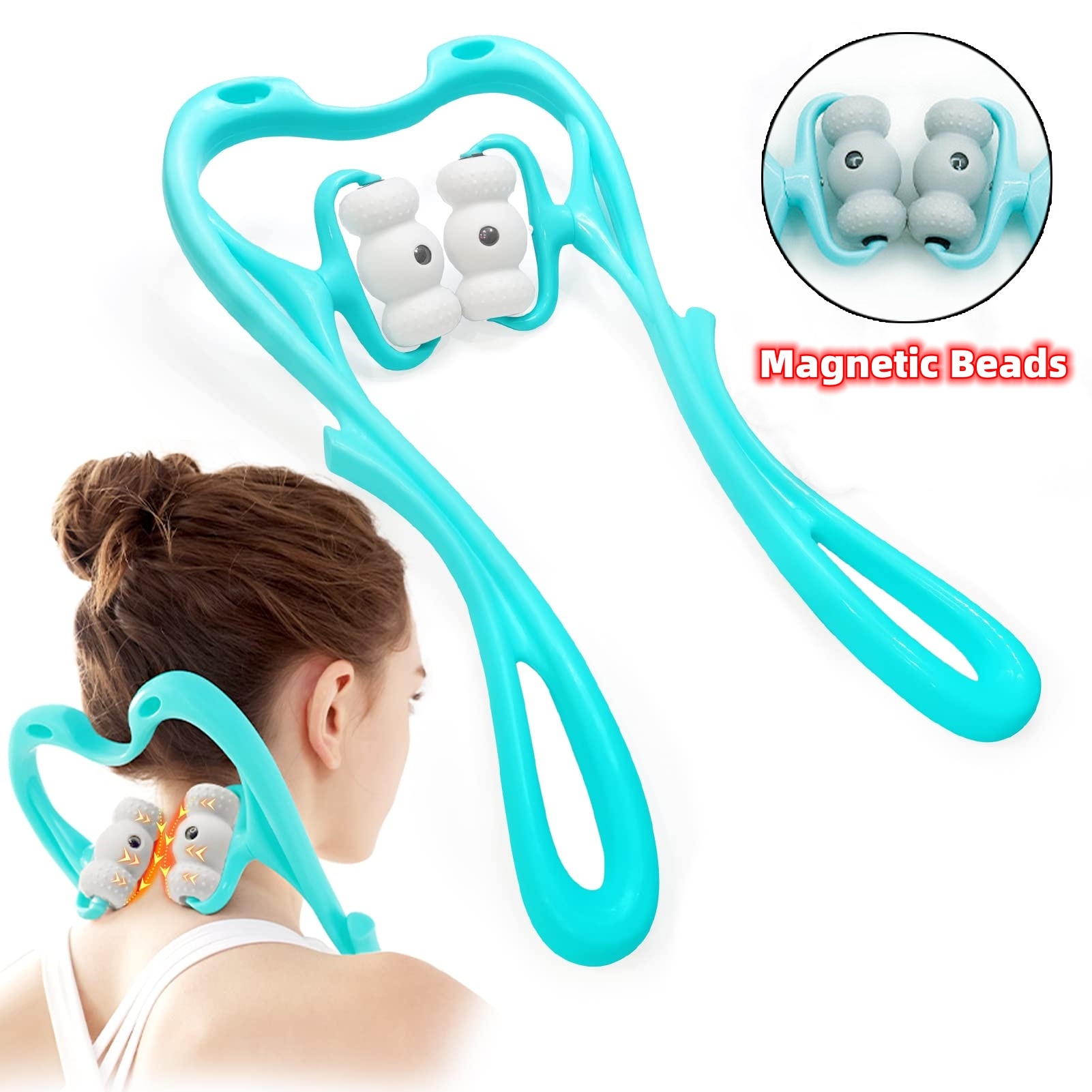 Neck Massager For Pain Relief Deep Tissue 360 Degree Neck Roller With 96 Pressure Point Neckbud Massage Roller For Neck Shoulder Waist Leg Foot Handheld Relaxer Tool - Image 1