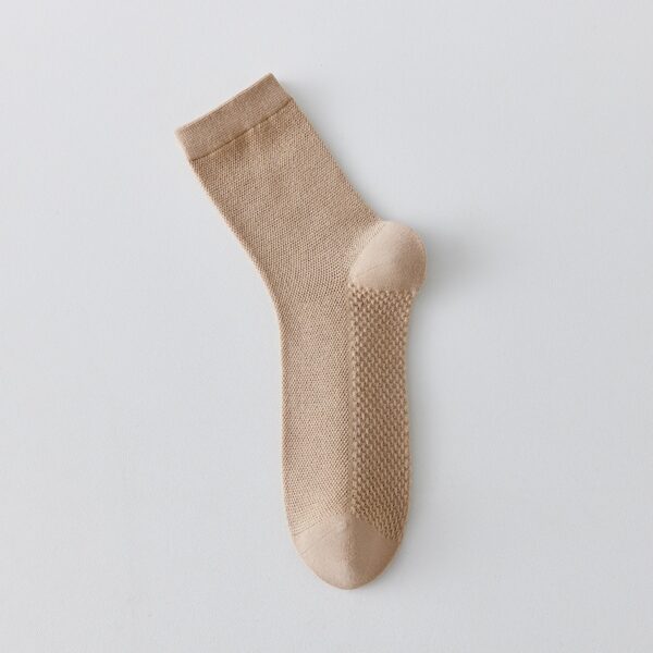 Pure Cotton Breathable Mesh Long Business Socks - Image 12