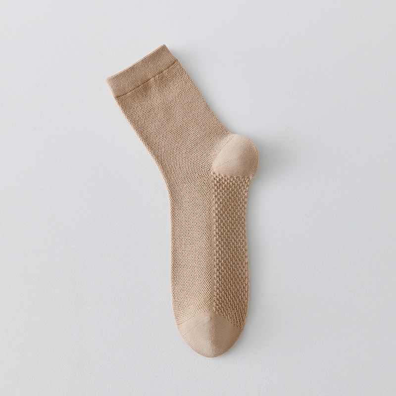 Pure Cotton Breathable Mesh Long Business Socks - Image 12