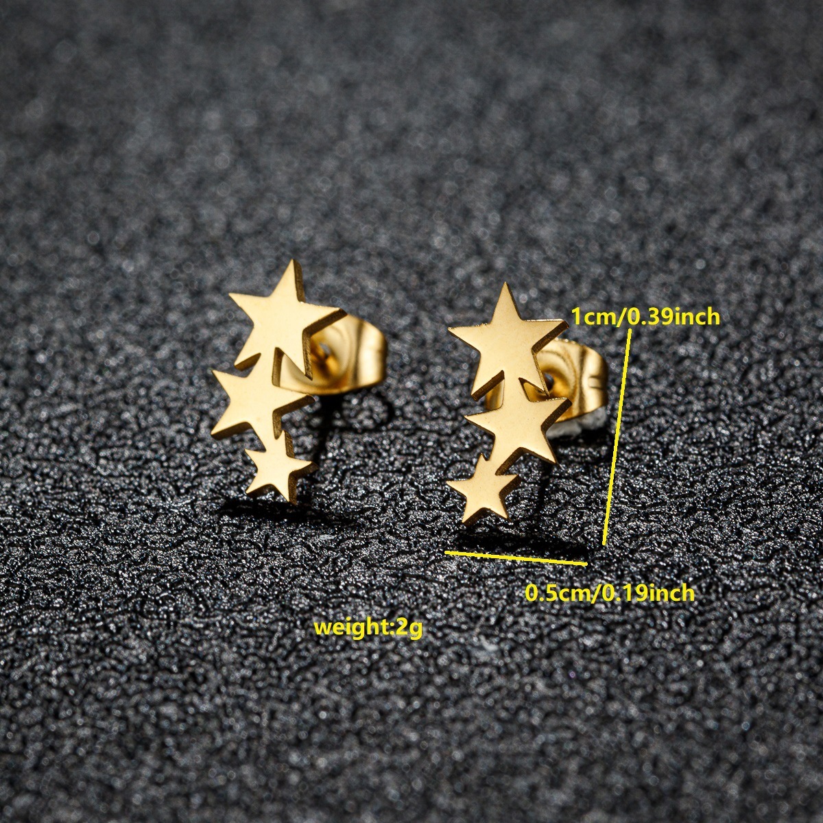 Fashionable Geometric Minimalist Star Earrings - Image 7