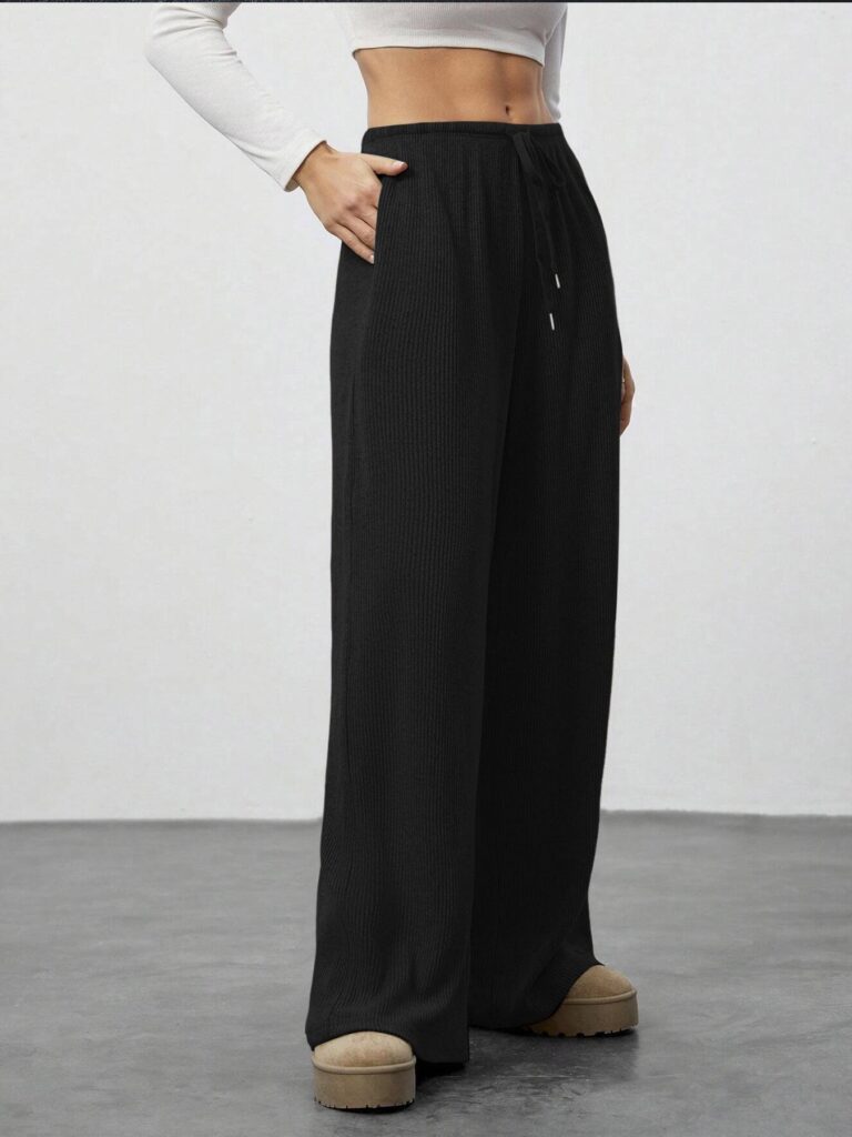 Women's Solid-color Casual Straight-leg Pants