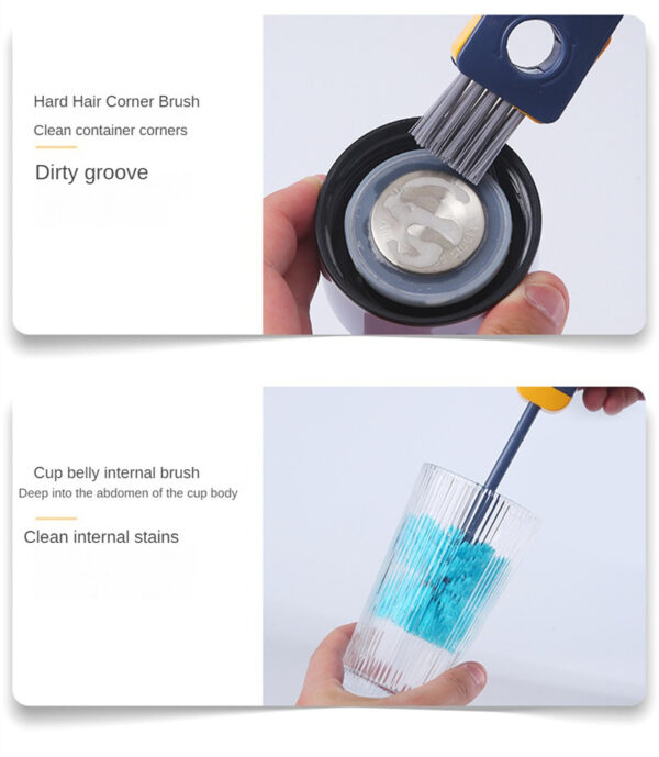 4 In 1 Bottle Gap Cleaner Brush Multifunctional Cup Cleaning Brushes Water Bottles Clean Tool Mini Silicone U-shaped Brush Kitchen Gadgets - Image 11