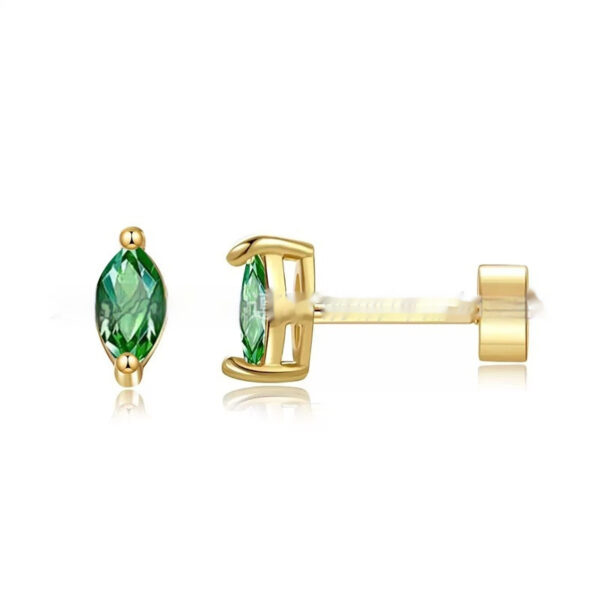 Two-claw Zircon Stud Earrings, Unique Niche Design With Zircon Inlay - Image 3