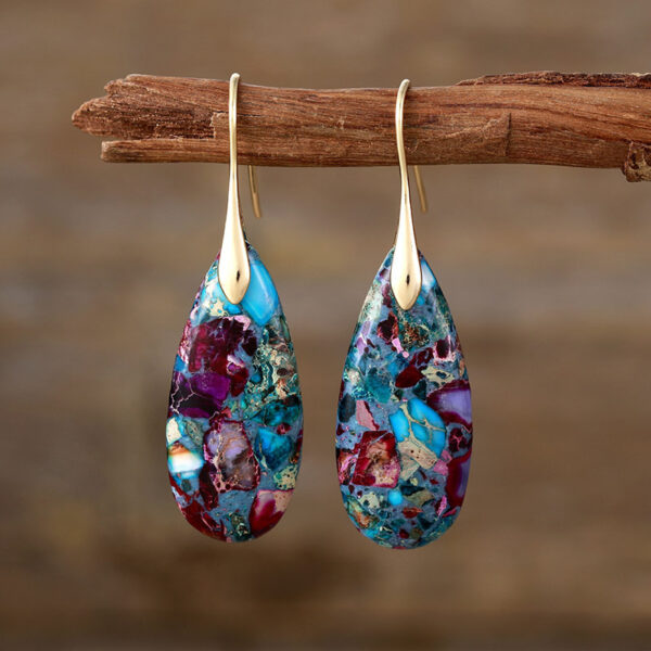 New Bohemian Emperor Stone Water Drop Earrings - Image 7