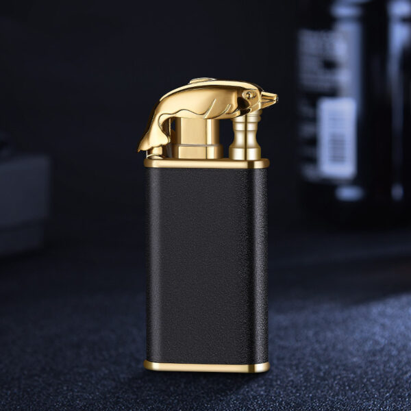 Creative Blue Flame Lighter Dolphin Dragon Tiger Double Fire Metal Winproof Lighter Inflatable Lighter - Image 21