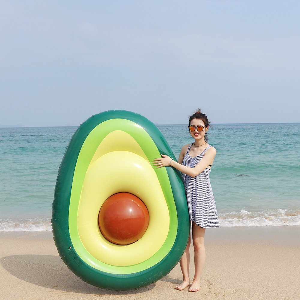 Inflatable Giant Avocado Pool Float Pool Swimming Float Swimming Ring Pool Circle Party  Buoy Toy - Image 4