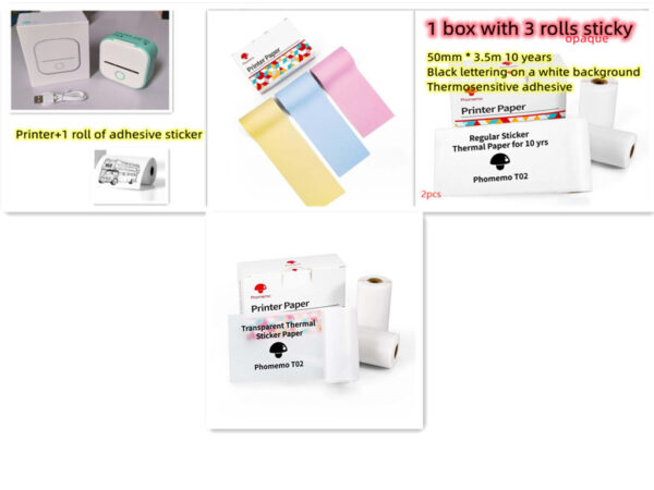 Portable Mini Thermal Label Printer Home Photo Printer Student Wrong Question Printer Bluetooth-compatible Mini Label Printer Price Tag - Image 63