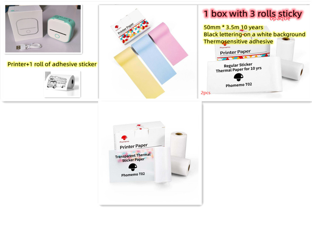Portable Mini Thermal Label Printer Home Photo Printer Student Wrong Question Printer Bluetooth-compatible Mini Label Printer Price Tag - Image 63