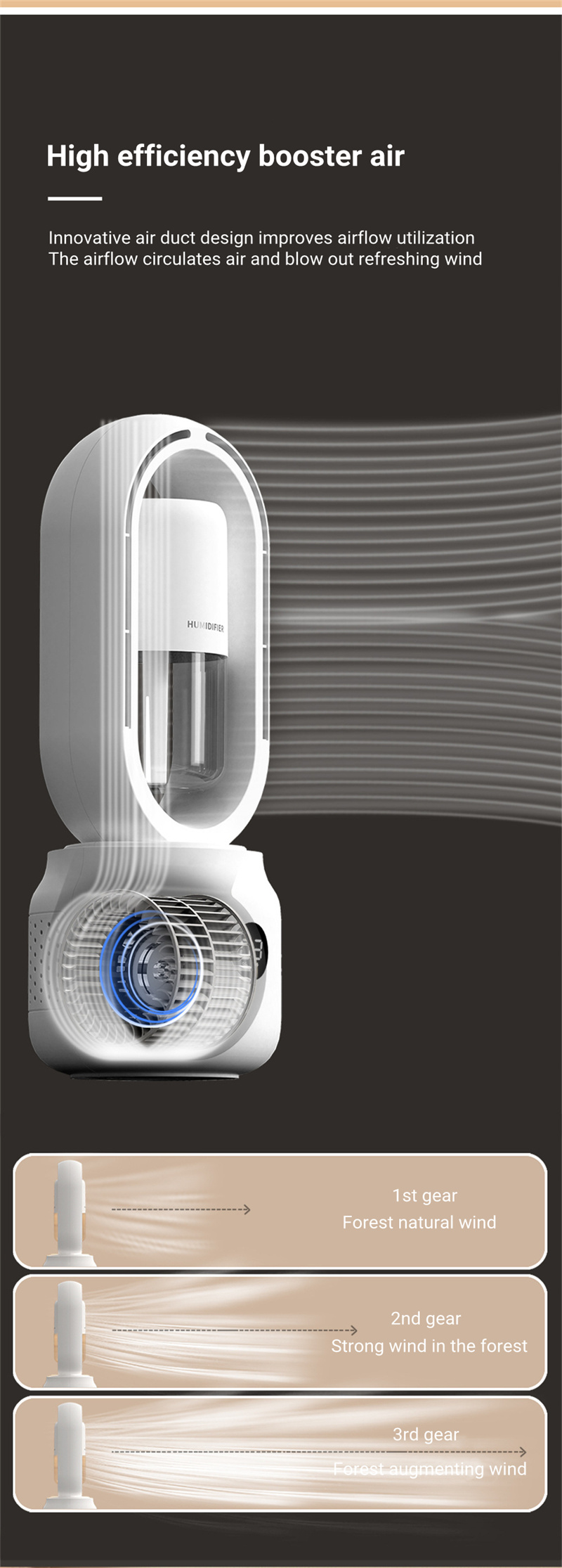 Summer Water Cooled Spray Mist Electric Fan USB Rechargeable Portable Wireless Air Humidifier Bladeless Ventilator Table Fan - Image 14