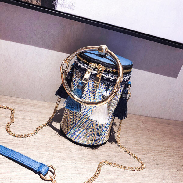 Luxury Handbag Women Bag Designer Retro Weave Feather Tassel lady Shoulder Bag - Image 4