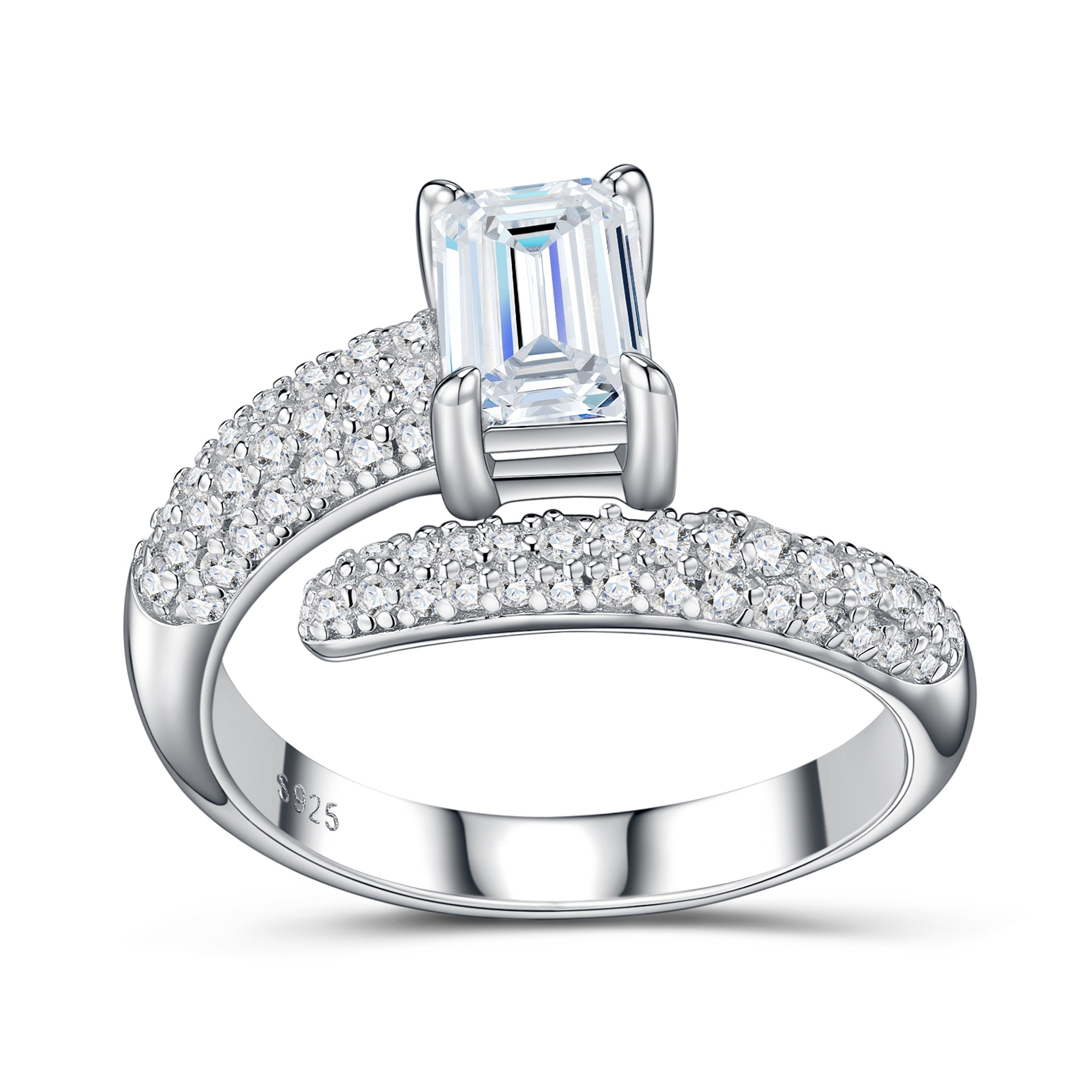 Engraved With Top-quality Moissanite, This Luxurious And Fashionable Minimalist Jewelry Set Features Exquisite Silver Accessories For Ladies. Made Of S925 Silver With Electroplated Platinum. - Image 5