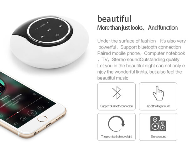 Creative Bluetooth Subwoofer Stereo Speaker LED Desk Lamp Stepless Dimming Folding Touch Atmosphere Night Light - Image 16