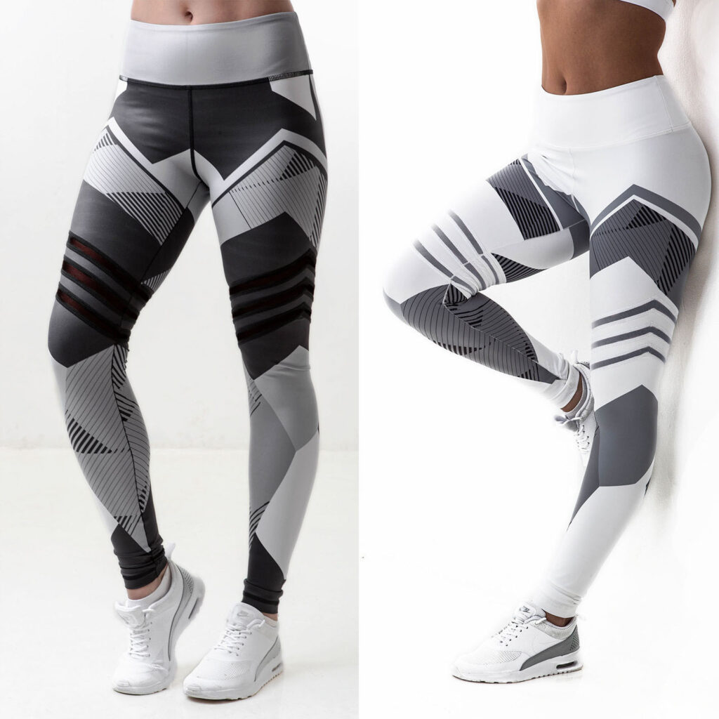 Printed Reflective Sport Yoga Pants Women Fitness Gym Leggings Running Compression Tights Quick Dry Sport Clothes Trousers