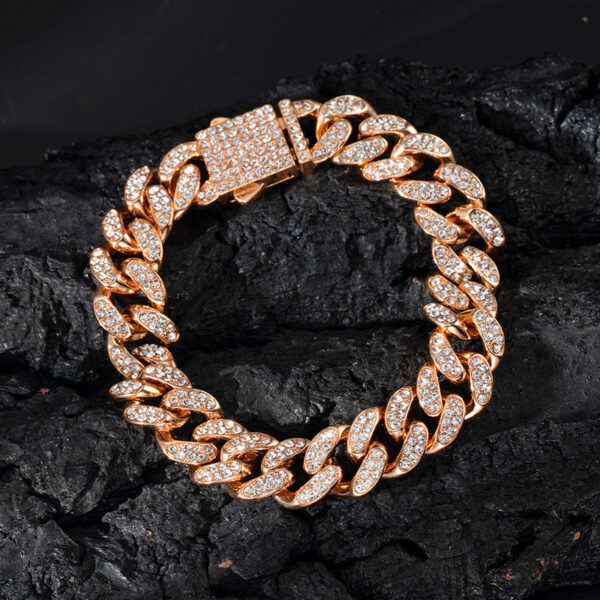Spring Buckle Cuba Bracelet Alloy Full Diamond