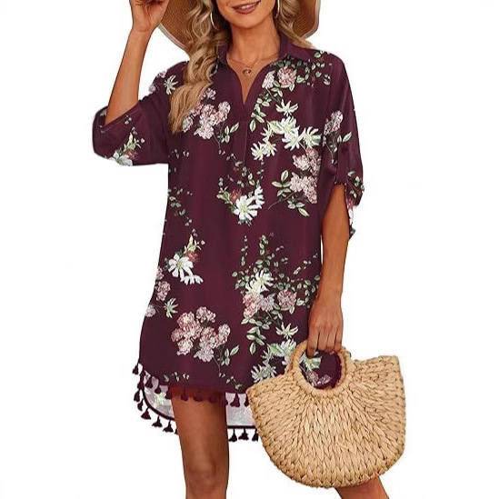 Tassel Beach Swimsuit Bikini Dress - Image 2