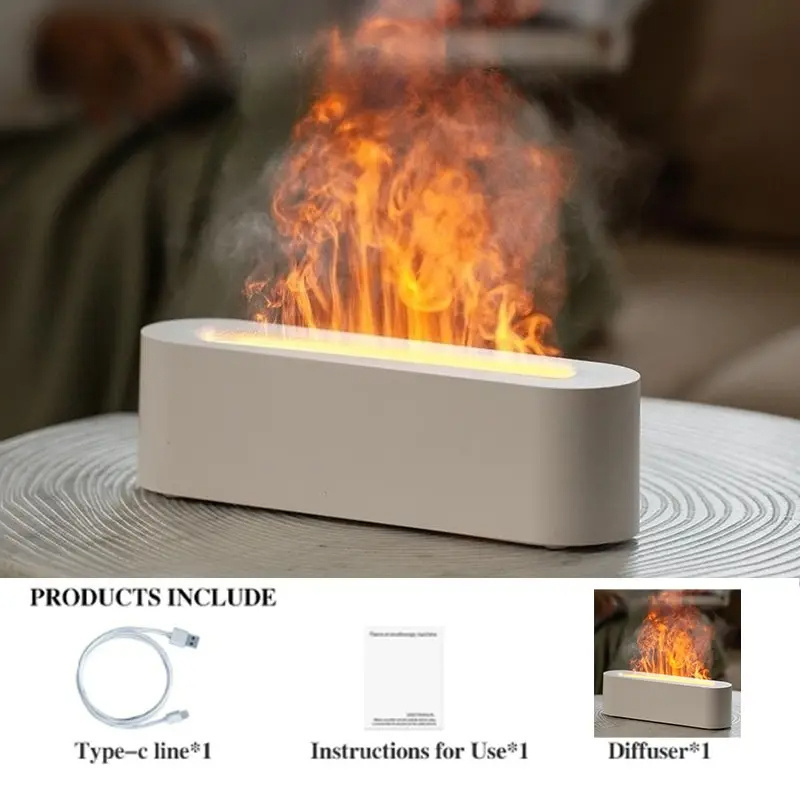 Flame Aroma Diffuser Air Humidifier Ultrasonic Cool Mist Maker Fogger Led Essential Oil Lamp Realistic Fire Difusor - Image 3