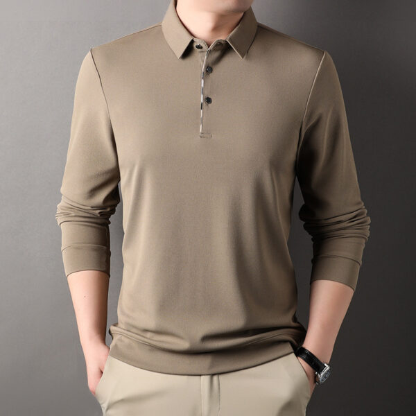 Men's Spring Autumn Long-sleeve Polo Shirt With A Turn-down Collar - Image 25