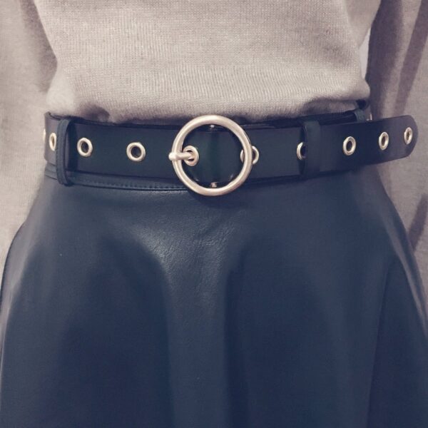 Classic Round Buckle No Hole Belt - Image 7