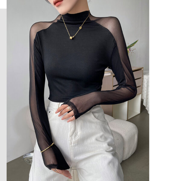 Women's High-Neck Mesh Slimming Top - Image 6