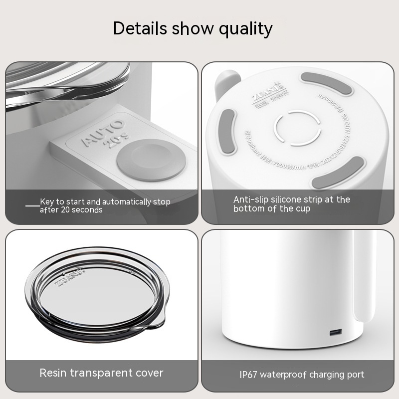 Portable Smart Magnetic Automatic Mixing Coffee Cup Rechargeable Rotating Home Office Travel Stirring Cup - Image 8