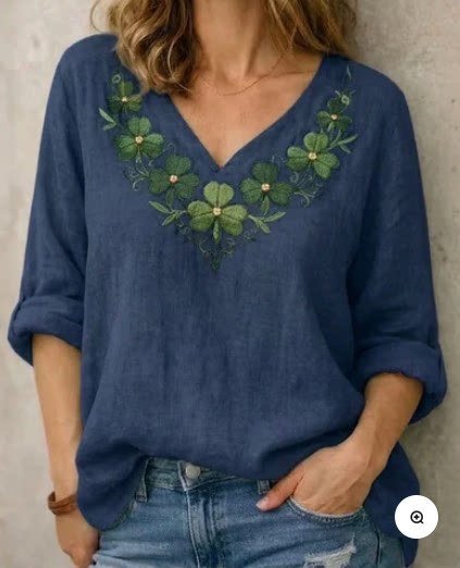 Women's Casual Loose-Fit V-Neck Pullover T-Shirt - Image 23