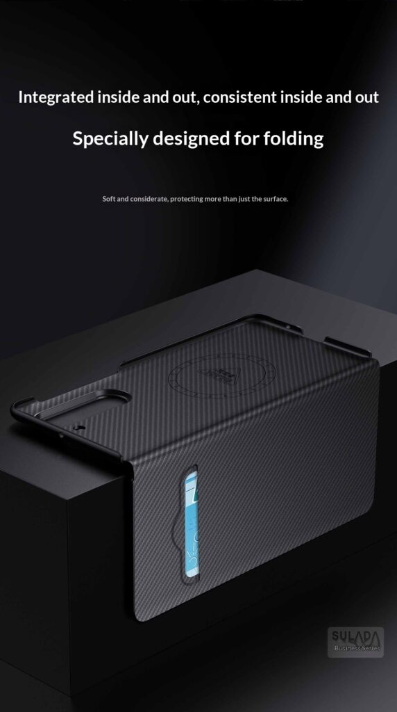 Carbon-fiber Leather Flip Case With Magnetic Card Slots For Phones