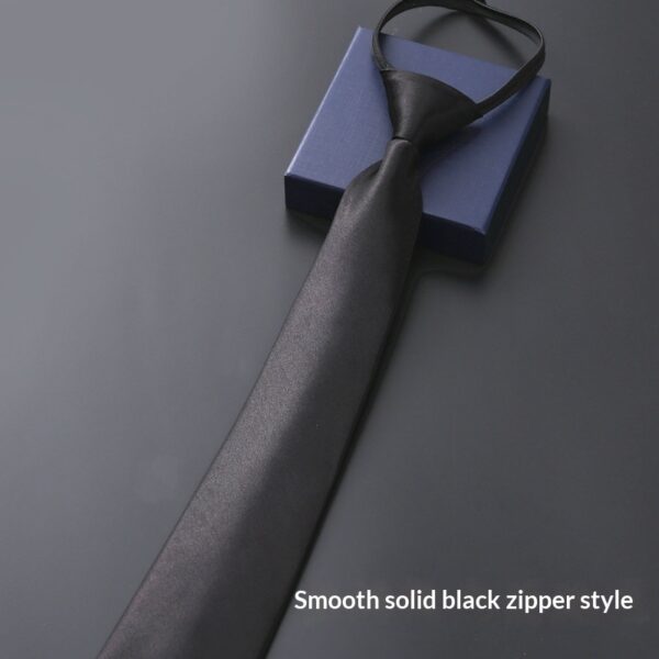 Mens Business Formal Zipper Tie With Blue Stripes - Image 18