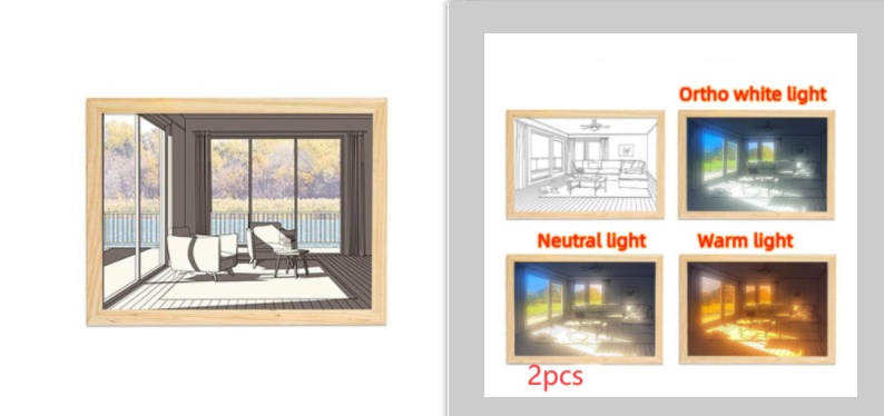 Illuminated Picture LED Decorative Light Painting Bedside Picture Style Creative Modern Simulate Sunshine Drawing Night Light Gift - Image 67