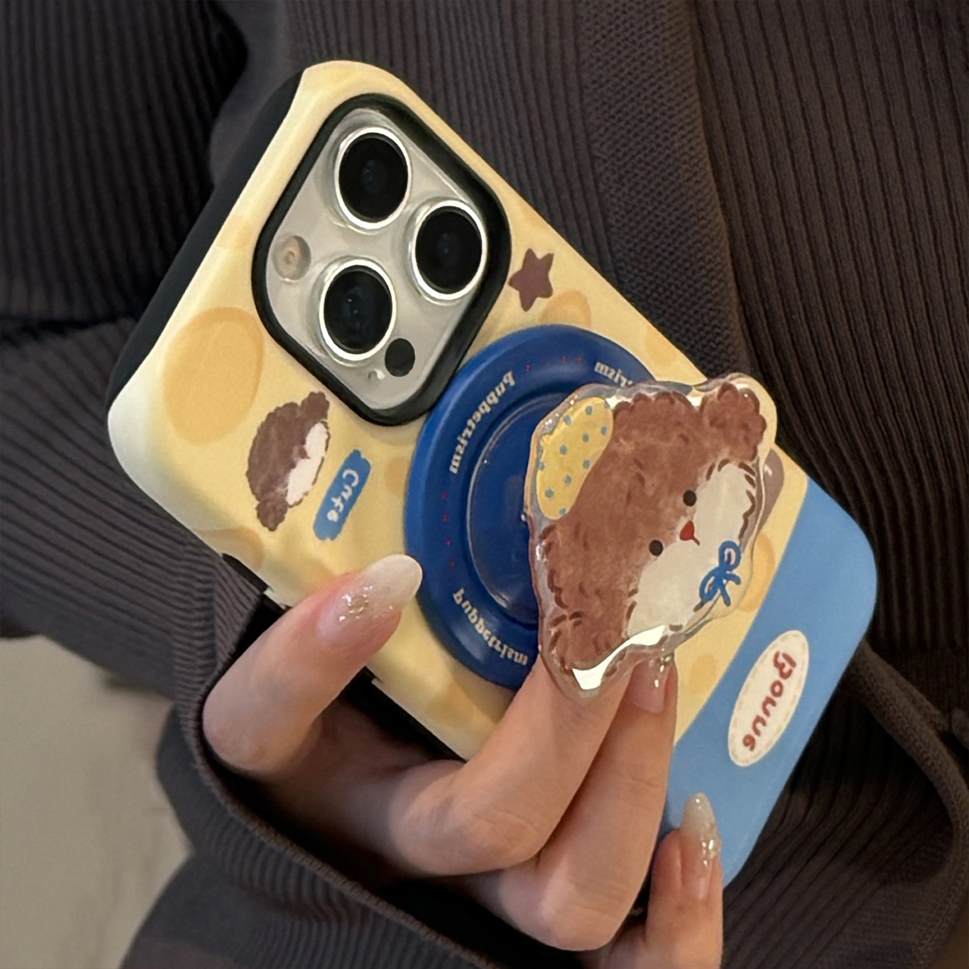 Cheese Puppy Magnetic Holder Phone Case With Cartoon Film Design - Image 12