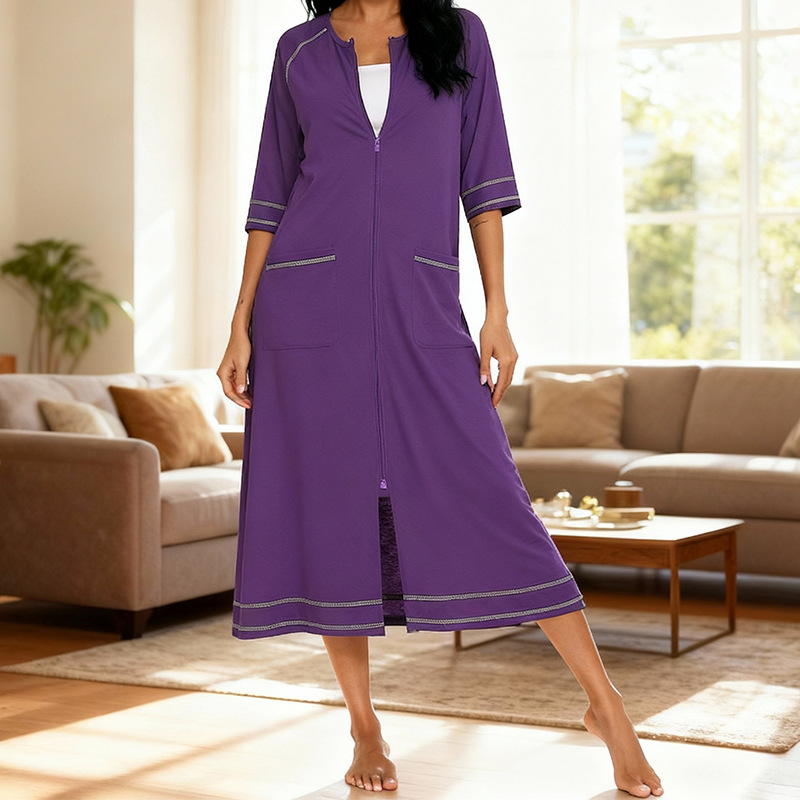 Comfortable Cardigan Womens Base-Layer Pajamas For Autumn And Winter - Image 32