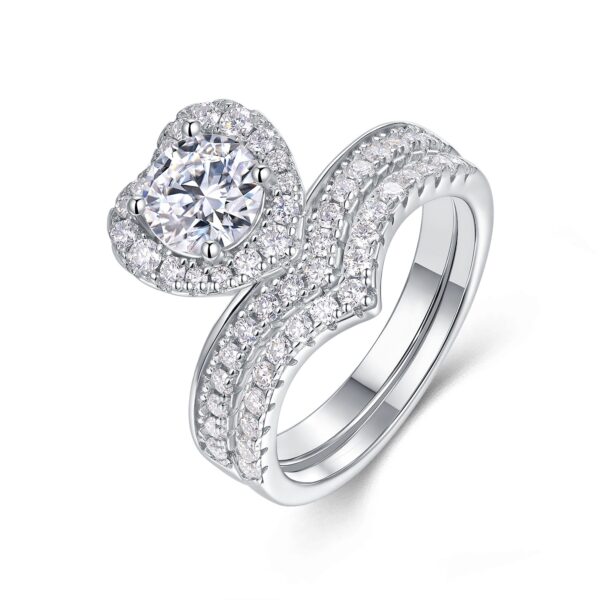 1-carat Luxury Fashion Minimalist Trend Jewelry Ring Set With Top-quality Morganite, Made Of S925 Silver With Electroplated Platinum, Suitable For Ladies. - Image 4