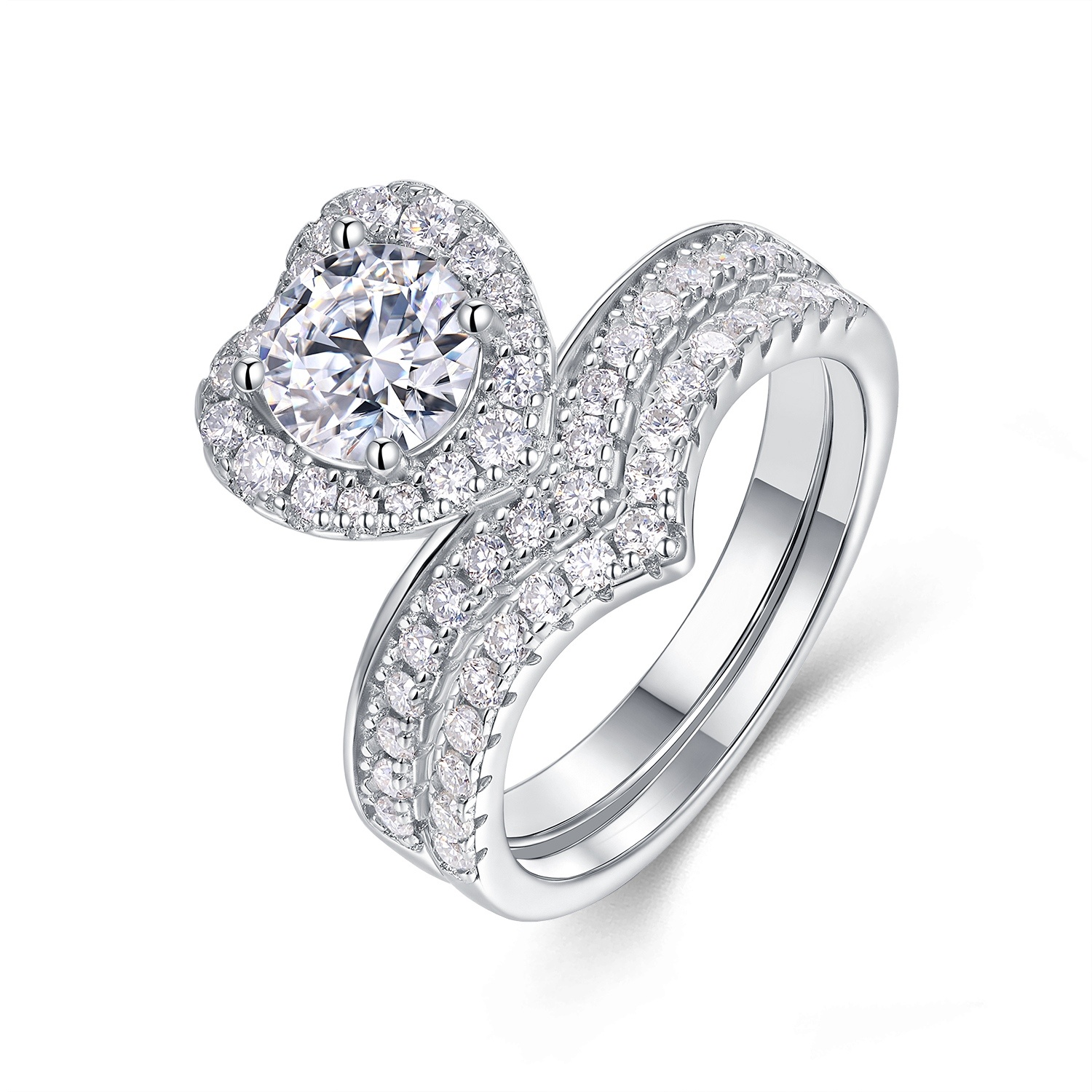 1-carat Luxury Fashion Minimalist Trend Jewelry Ring Set With Top-quality Morganite, Made Of S925 Silver With Electroplated Platinum, Suitable For Ladies. - Image 4