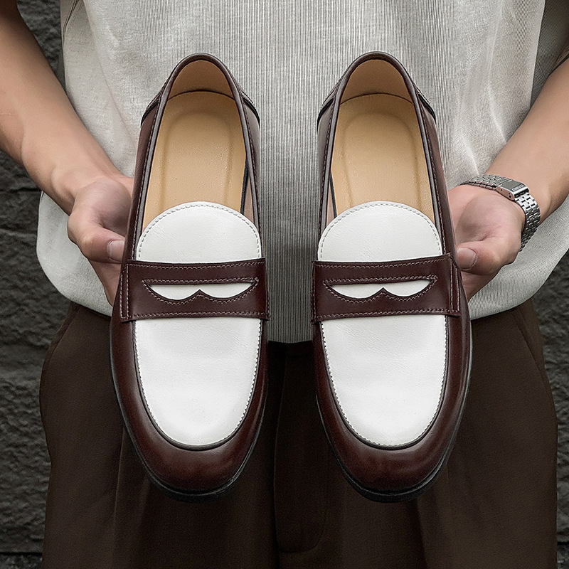 New Stylish All-match Mens Slip-on Casual Leather Shoes
