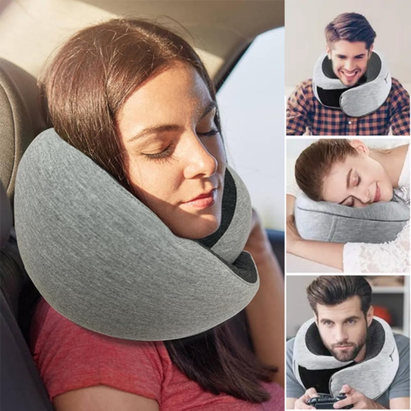 Travel Neck Pillow Non-Deformed Airplane Pillow Travel Neck Cushion Durable U-Shaped Travel Memory Cotton Nap Neck Pillow - Image 1