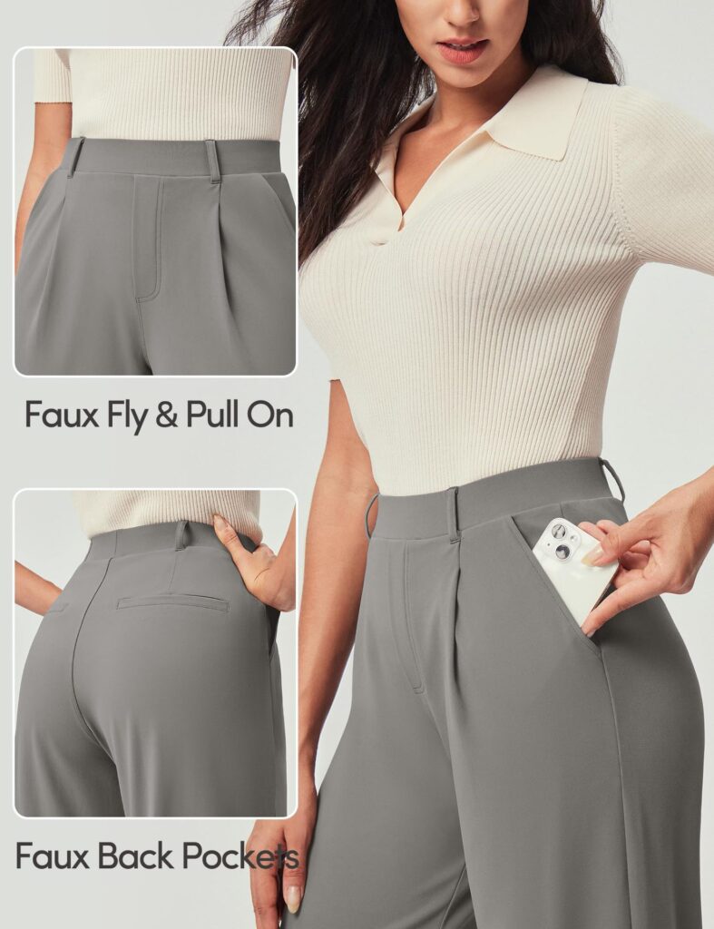 Womens High-Waisted Stretchy Work Business Casual Pants