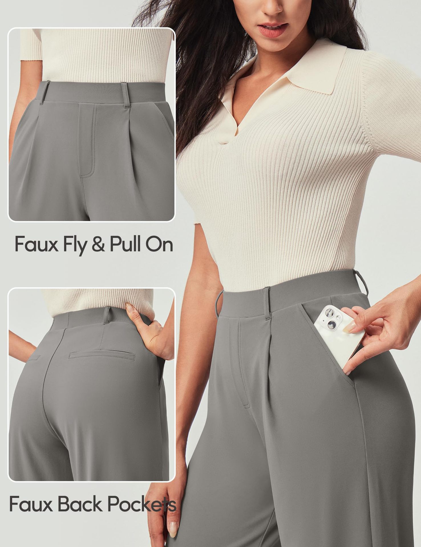 Womens High-Waisted Stretchy Work Business Casual Pants - Image 18