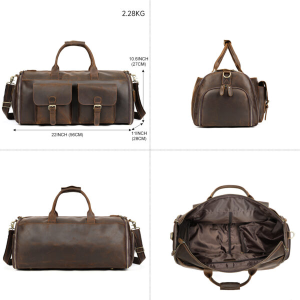 Leather Handheld Portable Travel Bag - Image 5