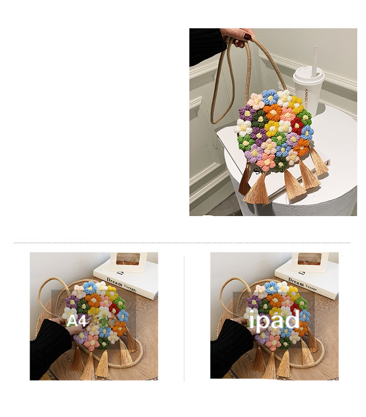 Ethnic Fluffy Bag For Women, Fashion Trend, Floral Small Round Bag, Stylish And Versatile, Can Be Worn On One Shoulder Or Cross-body - Image 21