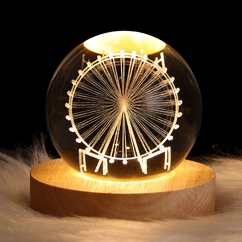 LED Night Light Galaxy Crystal Ball Table Lamp 3D Planet Moon Lamp Bedroom Home Decor For Kids Party Children Birthday Gifts - Image 13