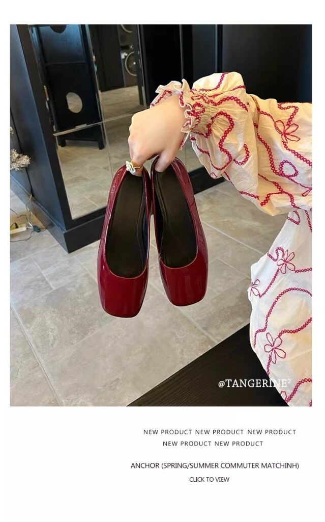 2026 Spring Retro Ballet Flats For Women-French Square Toe Slip-On Loafers, Vintage Grandma Shoes