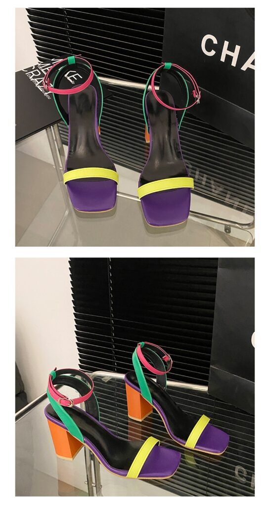 Colorful Lace-up Plus-size Export High-heeled Sandals For Women