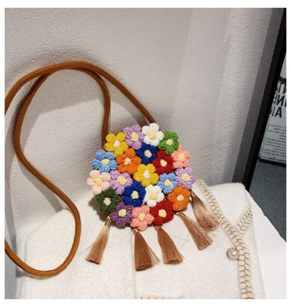 Ethnic Fluffy Bag For Women, Fashion Trend, Floral Small Round Bag, Stylish And Versatile, Can Be Worn On One Shoulder Or Cross-body - Image 17