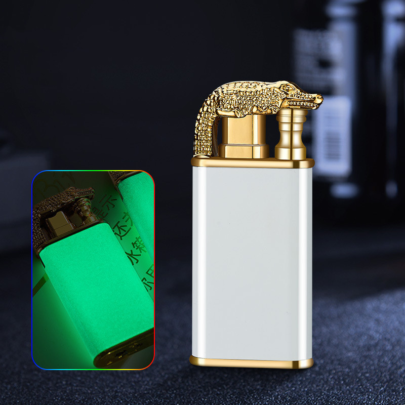 Creative Blue Flame Lighter Dolphin Dragon Tiger Double Fire Metal Winproof Lighter Inflatable Lighter - Image 40