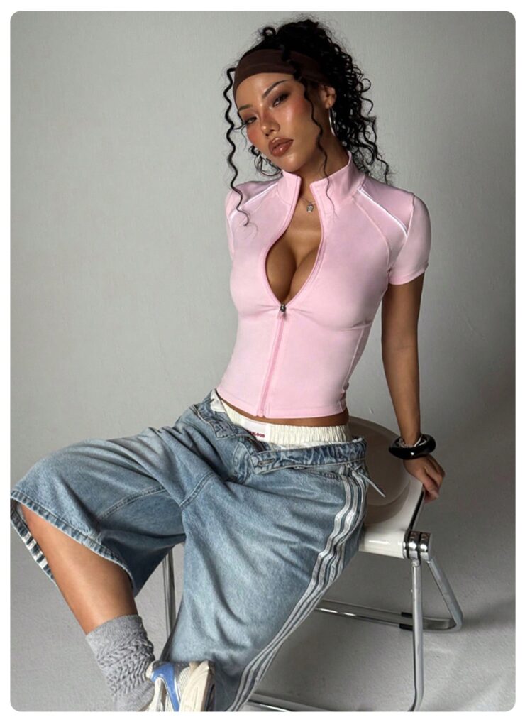 Women's Short Contrast-color Yoga And Fitness Jacket