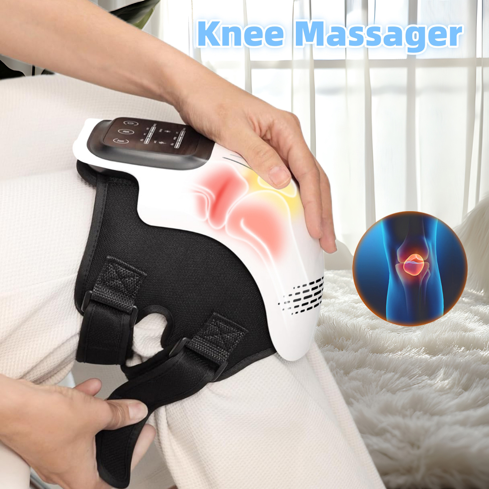 Intelligent Home Use Electric Intelligent Kneading Heating Knee Massager Rechargeable Pain Relief Infrared Laser Vibration Knee Massager - Image 1