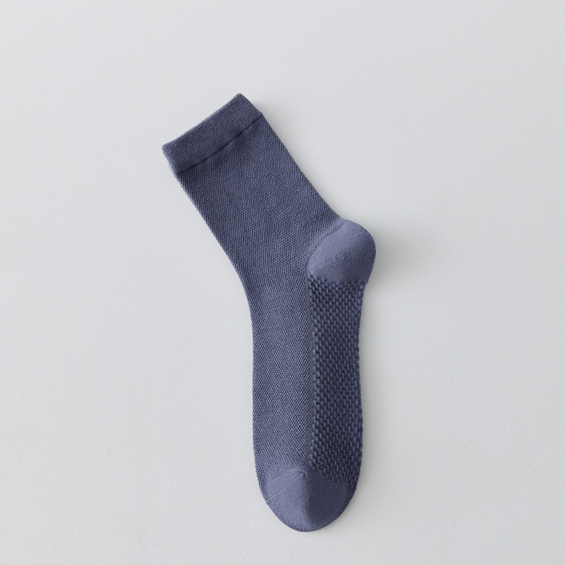 Pure Cotton Breathable Mesh Long Business Socks - Image 15
