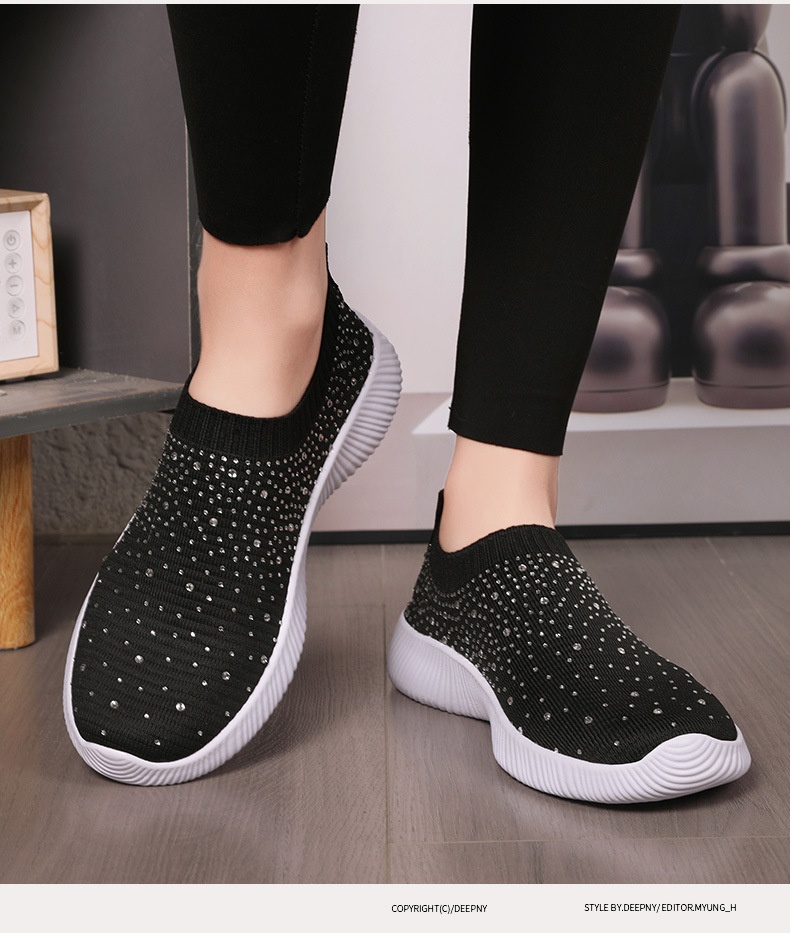 Plus-size Lightweight MD-soled Flyknit Stretchy Casual Shoes