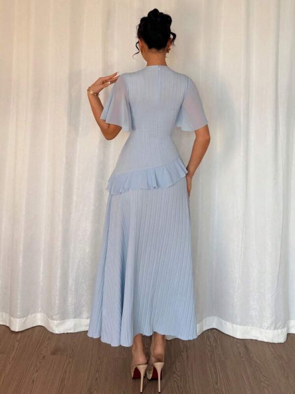 Women's Ruffle-Trimmed Round-Neck Casual Dress - Image 8