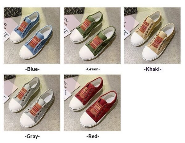 Women's Retro Zipper Fashion Patchwork Canvas Shoes - Image 19